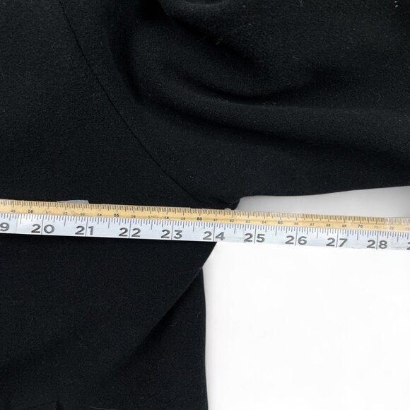 Holt Renfrew Cashmere Wool Black Long Button Overcoat Coat Women's Size 14 - Picture 9 of 12
